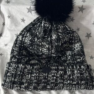PINK Victoria's Secret Black and White Knit Hat